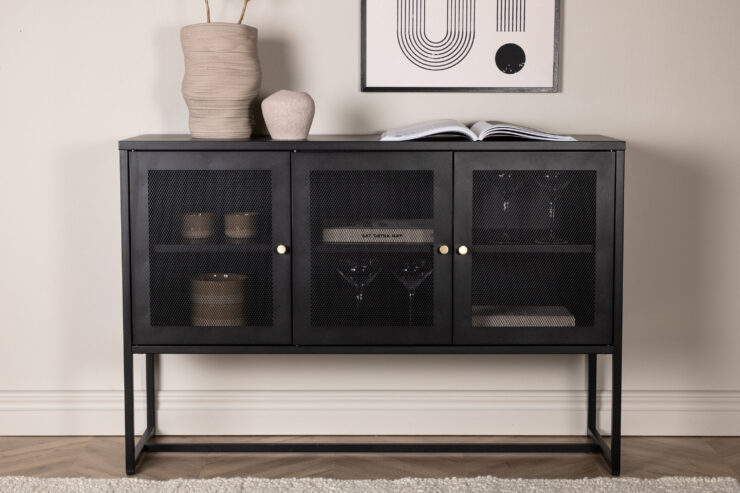 Malla – Meuble de rangement – Noir – 40 x 80 x 120 cm