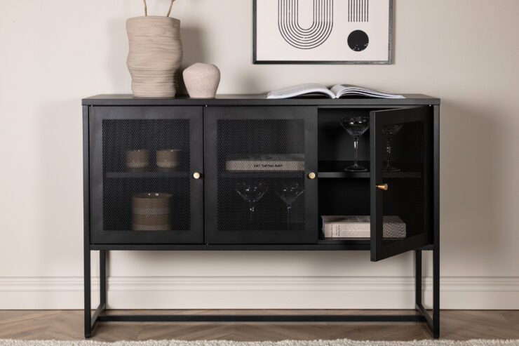 Malla – Meuble de rangement – Noir – 40 x 80 x 120 cm