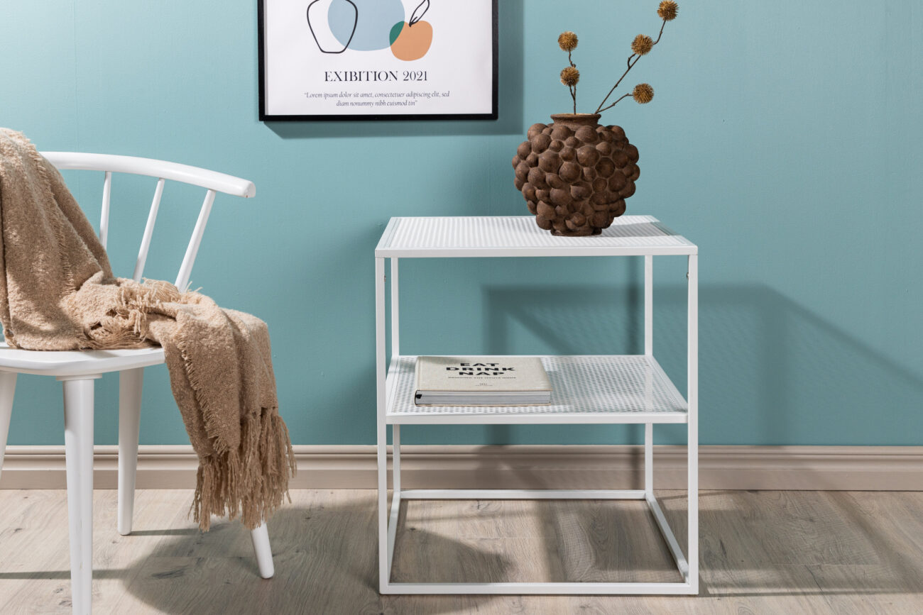 Netz – Table basse – Blanc – 55 x 55 cm