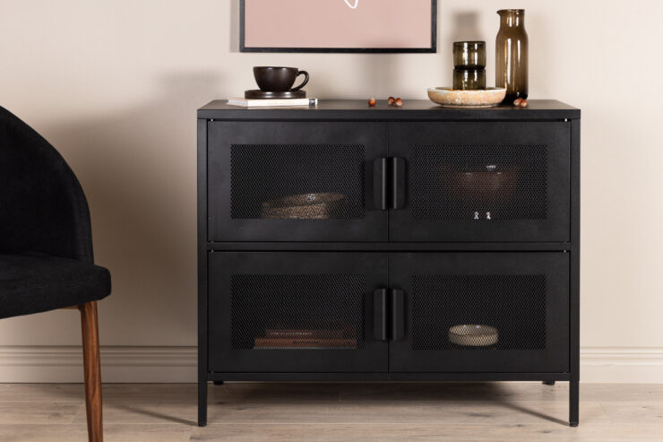 Nett – Meuble de rangement – Noir – 40 x 75 x 90 cm
