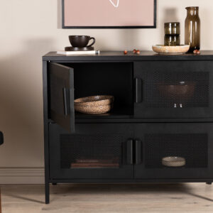 Nett – Meuble de rangement – Noir – 40 x 75 x 90 cm