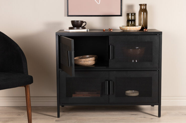 Nett – Meuble de rangement – Noir – 40 x 75 x 90 cm