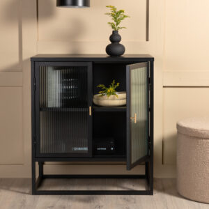 Garis – Meuble de rangement – Noir – 40 x 80 x 70 cm