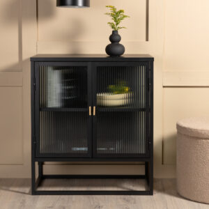 Garis – Meuble de rangement – Noir – 40 x 80 x 70 cm