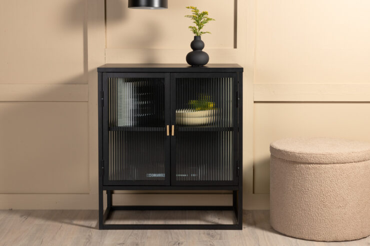 Garis – Meuble de rangement – Noir – 40 x 80 x 70 cm