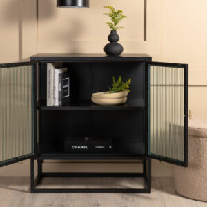 Garis – Meuble de rangement – Noir – 40 x 80 x 70 cm