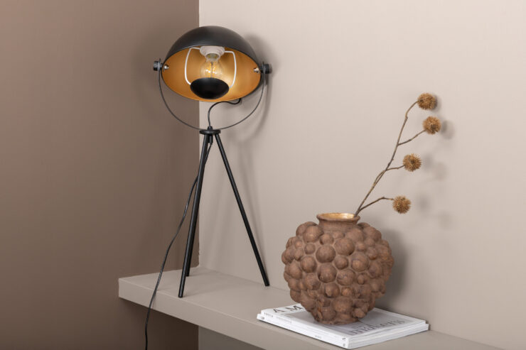 Search – Lampe à poser – Noir, Doré – 37 x 67 x 26 cm