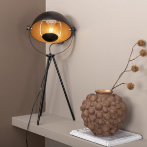Search – Lampe à poser – Noir, Doré – 37 x 67 x 26 cm
