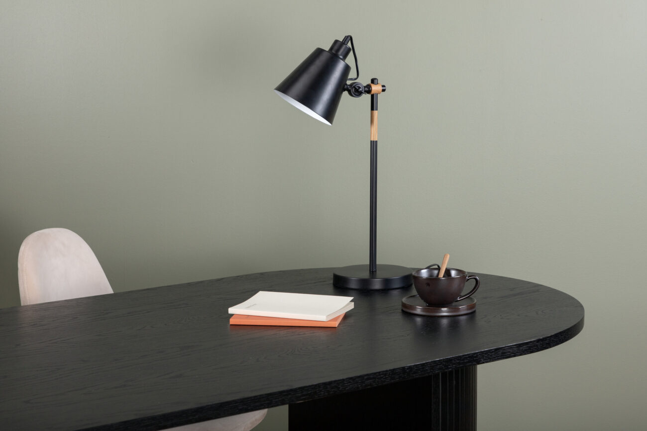 Skott – Lampe à poser – Noir, Naturel – 31 x 58 x 18 cm