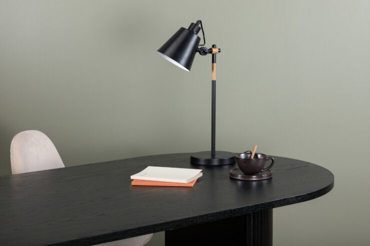 Skott – Lampe à poser – Noir, Naturel – 31 x 58 x 18 cm