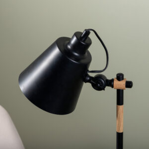 Skott – Lampe à poser – Noir, Naturel – 31 x 58 x 18 cm