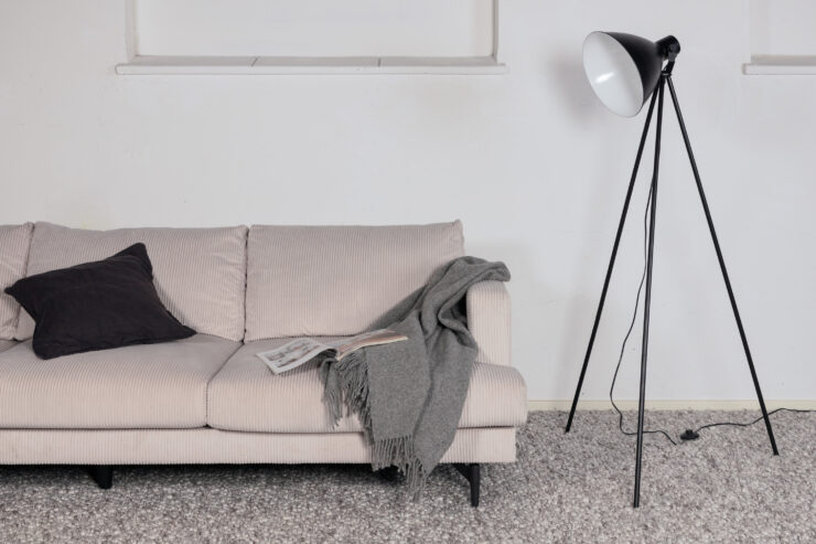 Tiv – Lampadaire – Noir, Blanc – 73 x 140 x 63 cm