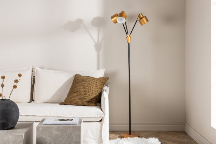 Vifta – Lampadaire – Noir, Doré – 75 x 178 x 33 cm