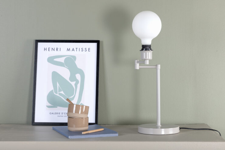 Virro – Lampe à poser – Beige, Noir – 41 x 41,5 x 19 cm
