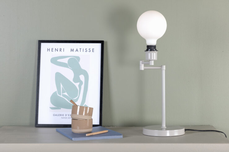 Virro – Lampe à poser – Beige, Noir – 41 x 41,5 x 19 cm