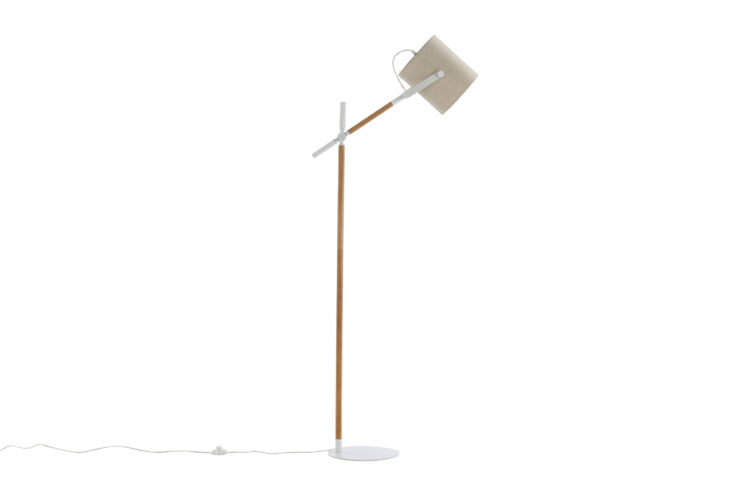 Dennis – Lampadaire – Beige, Naturel, Blanc – 66 x 156 x 30 cm