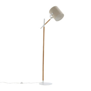 Dennis – Lampadaire – Beige, Naturel, Blanc – 66 x 156 x 30 cm