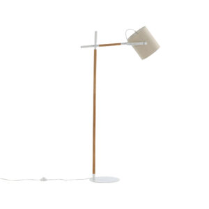 Dennis – Lampadaire – Beige, Naturel, Blanc – 66 x 156 x 30 cm