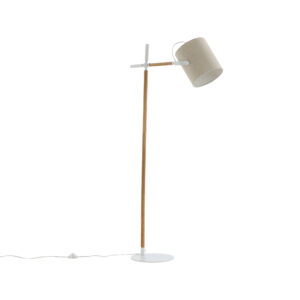 Dennis – Lampadaire – Beige, Naturel, Blanc – 66 x 156 x 30 cm
