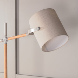 Dennis – Lampadaire – Beige, Naturel, Blanc – 66 x 156 x 30 cm