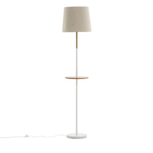 Hattman – Lampadaire – Beige, Naturel, Blanc – 36 x 165 x 36 cm