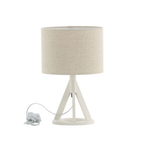 Kona – Lampe à poser – Beige, Blanc – 25 x 51 x 18 cm
