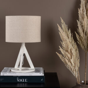 Kona – Lampe à poser – Beige, Blanc – 25 x 51 x 18 cm