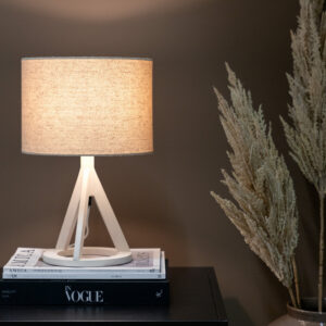 Kona – Lampe à poser – Beige, Blanc – 25 x 51 x 18 cm