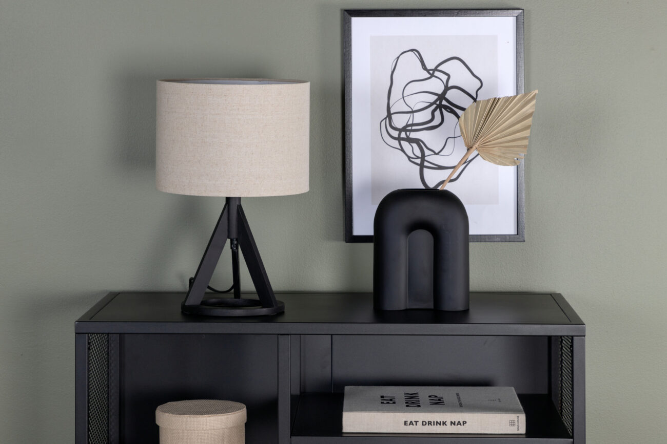 Kona – Lampe à poser – Beige, Noir – 25 x 51 x 18 cm