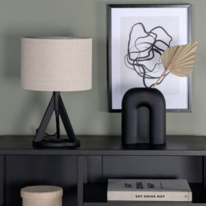 Kona – Lampe à poser – Beige, Noir – 25 x 51 x 18 cm