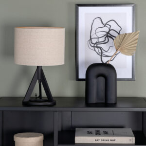 Kona – Lampe à poser – Beige, Noir – 25 x 51 x 18 cm