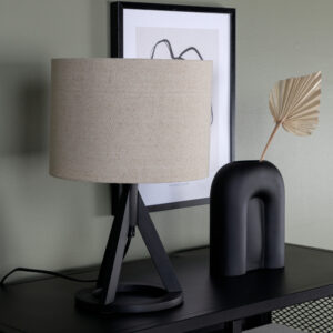 Kona – Lampe à poser – Beige, Noir – 25 x 51 x 18 cm