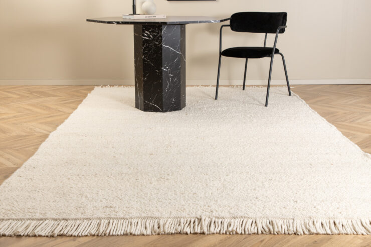 Betina – Tapis de salon – Blanc – 400 x 300 cm