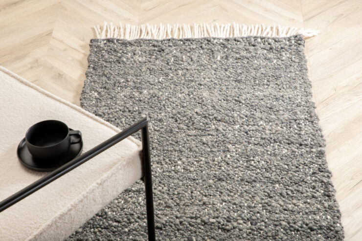 Betina – Tapis de salon – Gris – 250 x 80 cm