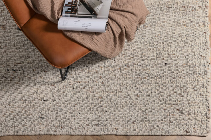 Loump – Tapis de salon – Beige, Blanc – 300 x 200 cm