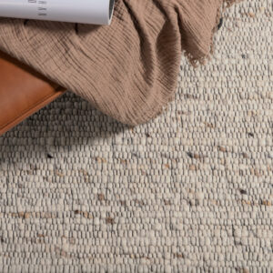 Loump – Tapis de salon – Beige, Blanc – 300 x 200 cm