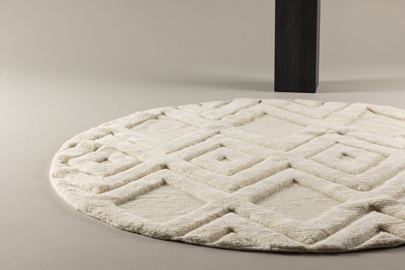 Dahlia – Tapis de salon – Blanc – ⌀200 cm