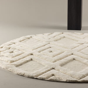 Dahlia – Tapis de salon – Blanc – ⌀200 cm