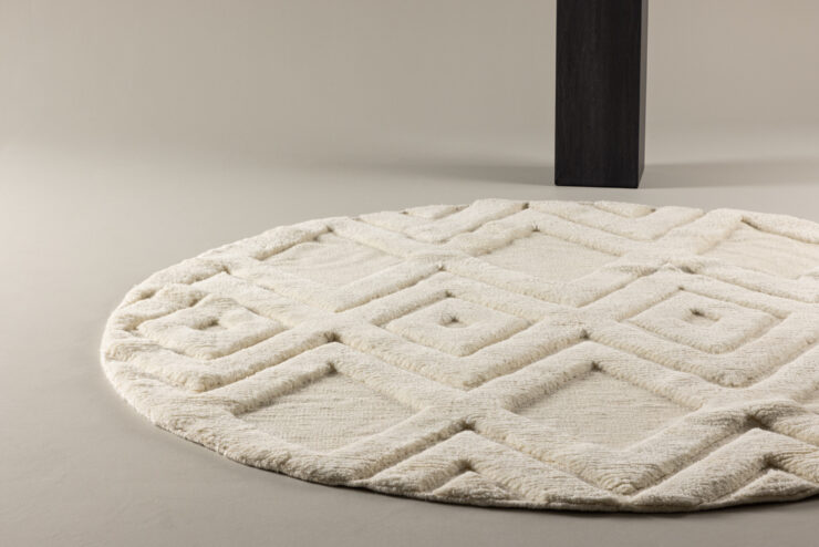 Dahlia – Tapis de salon – Blanc – ⌀200 cm