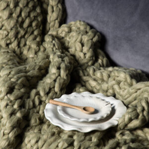 Kate – Plaid – Vert mousse – 170 x 130 cm