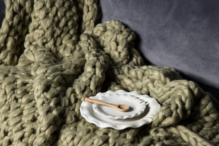 Kate – Plaid – Vert mousse – 170 x 130 cm