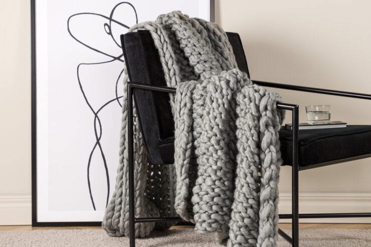 Kate – Plaid – Gris clair – 170 x 130 cm