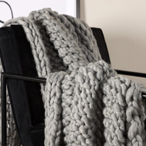 Kate – Plaid – Gris clair – 170 x 130 cm
