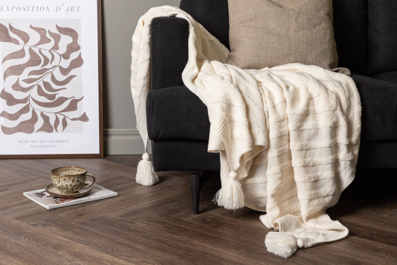 Katlyn – Plaid – Blanc cassé – 170 x 130 cm