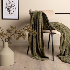 Ally – Plaid – Vert mousse – 170 x 130 cm
