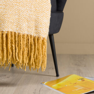 Toby – Plaid – Jaune, Blanc – 170 x 130 cm