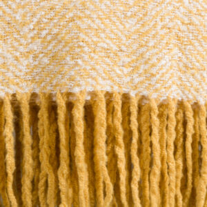 Toby – Plaid – Jaune, Blanc – 170 x 130 cm
