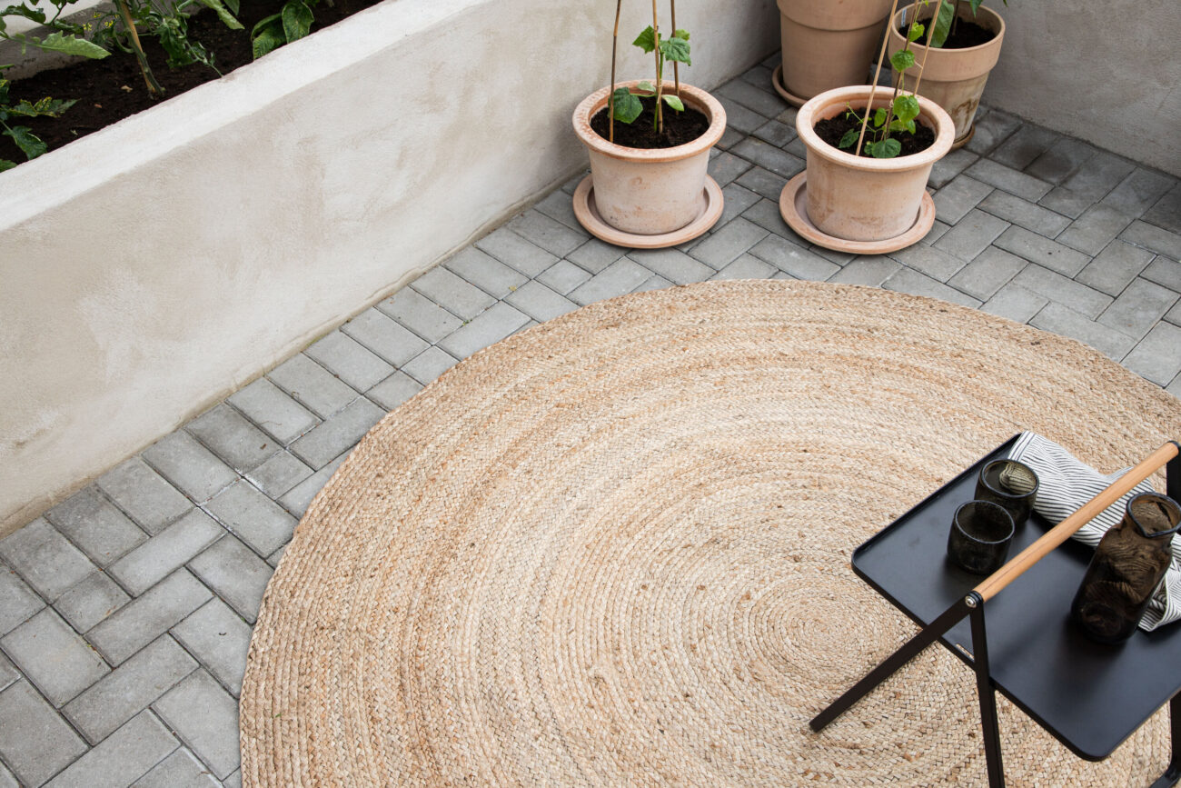 Oliver – Tapis de salon – Noir, Naturel – ⌀200 cm