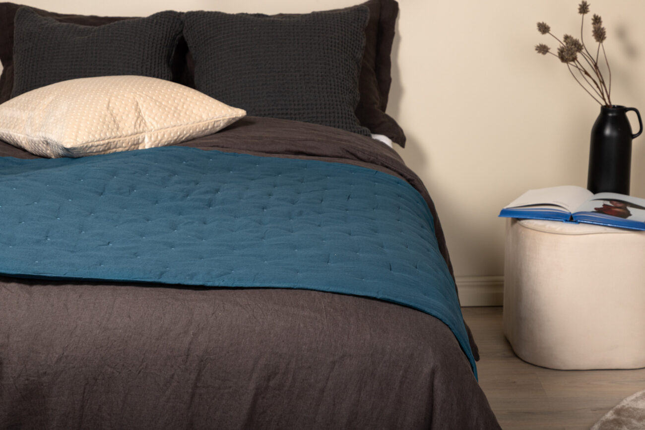 Sally – Linge de lit – Bleu – 80 x 260 cm