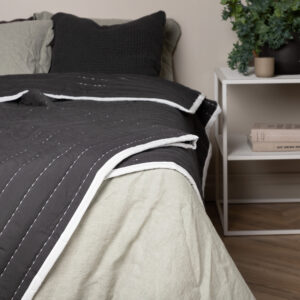 Juni – Linge de lit – Anthracite, Blanc – 150 x 250 cm